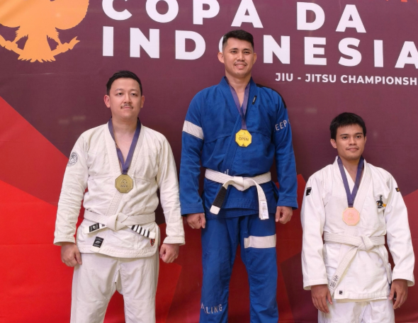 Anggota Korlantas Polri Berhasil Raih Emas di Turnamen Olahraga Pertarungan Brazilian Jiu-Jitsu 